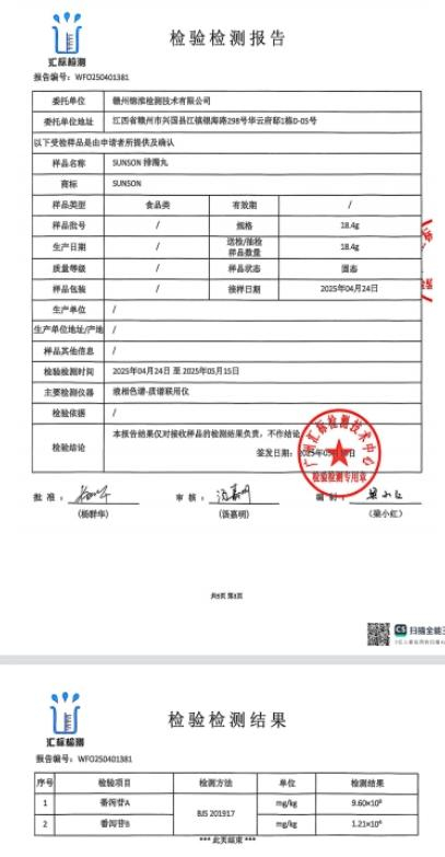 （检测结果：排濁丸中含番泻苷A、番泻苷B）