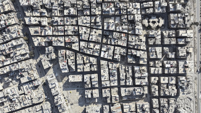 当地时间2025年2月1日，叙利亚大马士革，航拍雅尔穆克难民营。