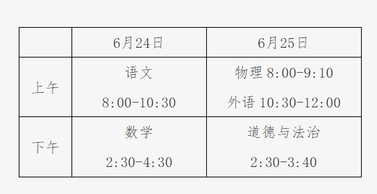 北京2025年初中学业水平考试安排。图/北京教育考试院