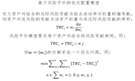 图为基于风险平价的优化配置模型。