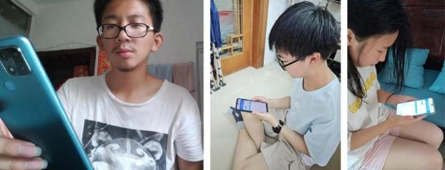 （图：江西高考学子紧张查询分数中，来源南昌青基会）
