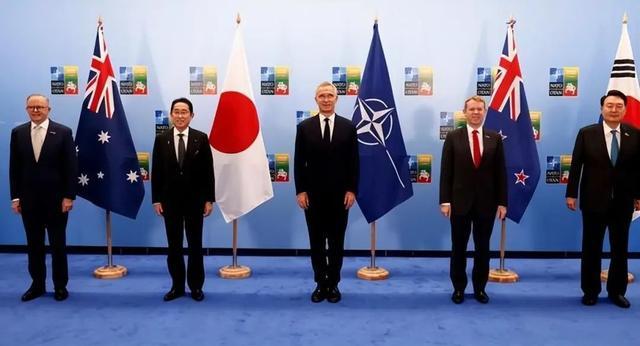 2024年7月,日韩澳新四国首脑出席第75届北约峰会。