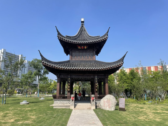 2025年6月28日，上海松江区九里亭街道的新地标——新九里亭正式落成。澎湃新闻记者 徐祯曜 摄