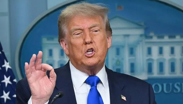 当地时间2025年6月27日，特朗普在白宫新闻发布会上。来源：视觉中国