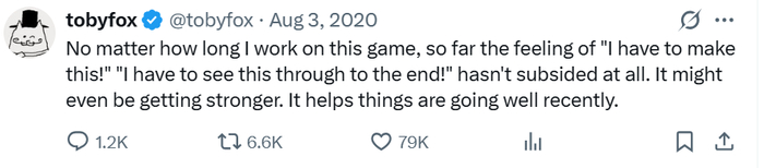 "开发越久，'必须做完' 的冲动就越疯长”