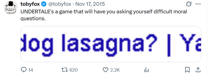 “《传说之下》要求玩家反思一些道德问题”