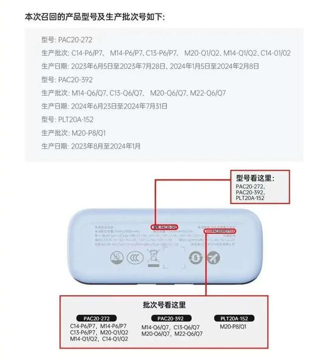 罗马仕发布召回计划。图源:网络