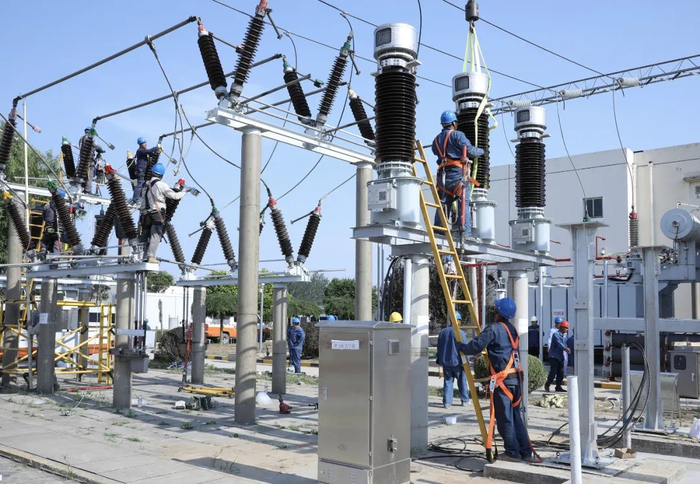 国网北京顺义供电公司米各庄110千伏变电站扩建工程现场。