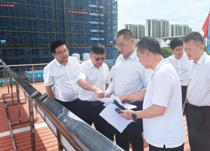 王明夫到海控地块项目调研，与美兰区、业主单位等共同对学校、住宅、公服配套等后续城市更新项目计划进行研究。