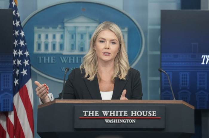 （美国白宫新闻发言人卡罗琳·莱维特7日在记者会上证实，将延长“对等关税”90天暂缓期。图片来源：新华社）