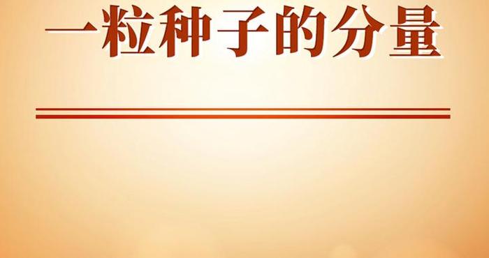 学习手记丨一粒种子的分量