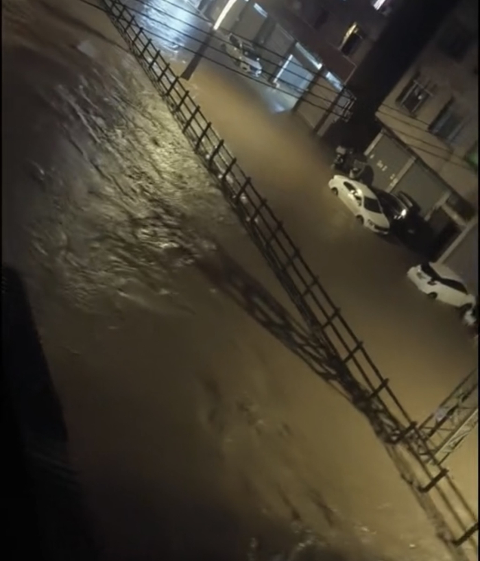 河水水位上涨。视频截图