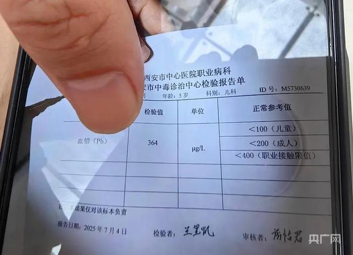 王先生提供的检测报告照片 央广网记者 陈锵 摄