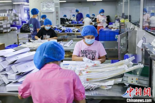 7月11日，参加2025海外华裔大学生海南研习活动的华裔学子参访海南维力医疗科技开发有限公司。 中新网记者 骆云飞 摄