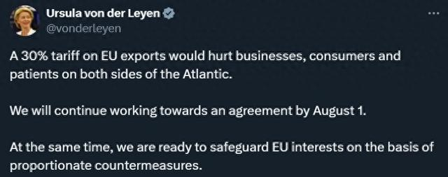 冯德莱恩推文截图 