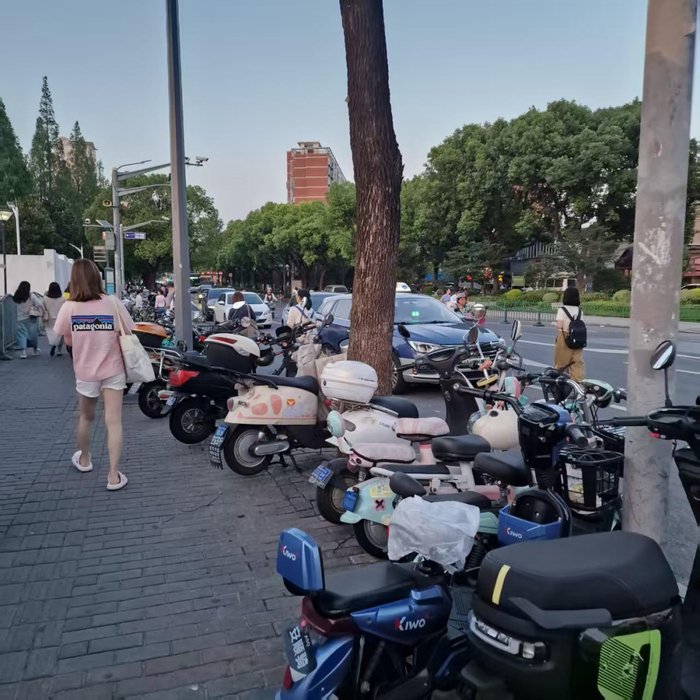 上海街头的电动车（中国经营网资料图片）