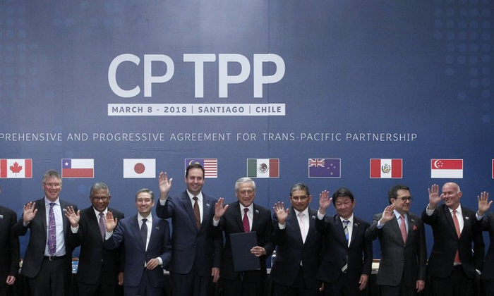 2018年3月，智利等11国签署全面与进步跨太平洋伙伴关系协定（CPTPP）