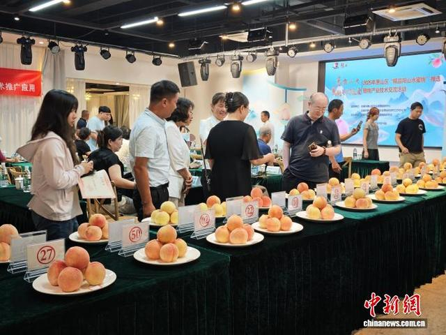 推选出的“桃王”集中亮相，吸引了众人围观。孙权 摄