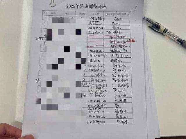 △现场陪诊师报考登记名单。
