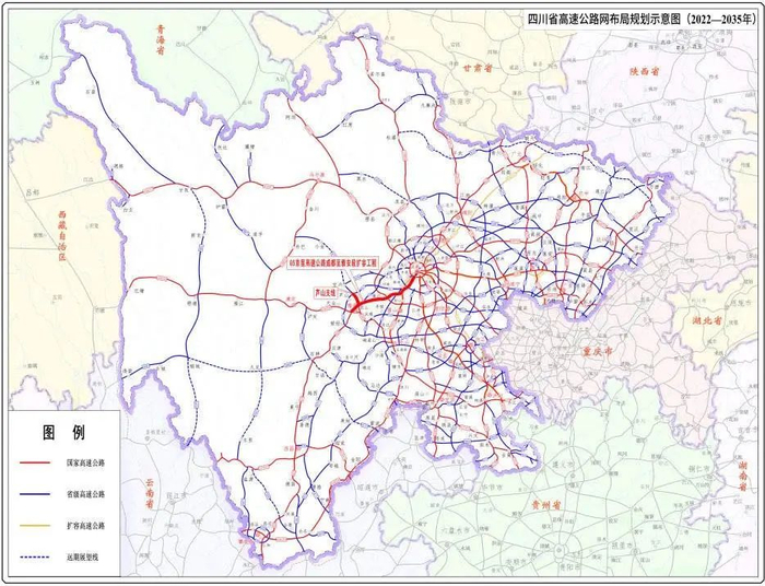 成雅高速扩容项目路线走向。 图据四川省交通运输厅