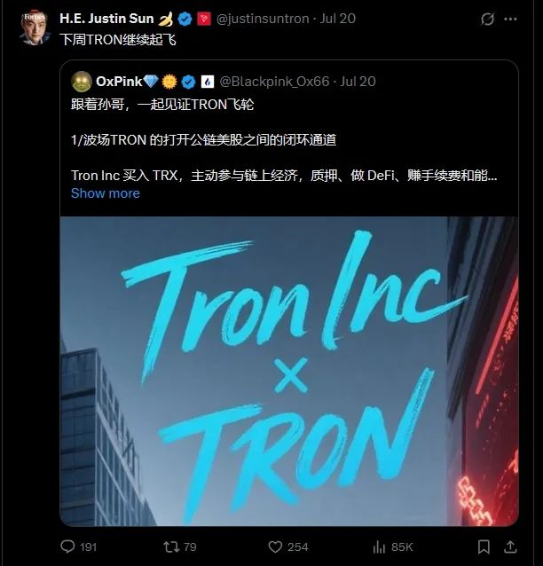 图源：孙宇晨X平台账号