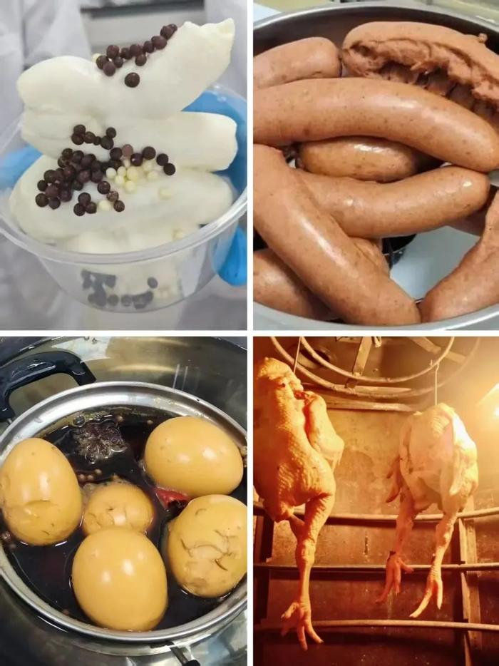 同学们在课堂中制作的冰淇淋、香肠、茶叶蛋、烤鸡