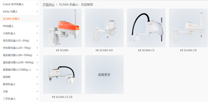 库卡的产品序列 