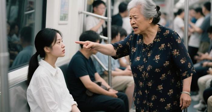 蛮横大妈地铁埋怨女孩不让座，打她一巴掌,女孩一个电话,大妈惊呆