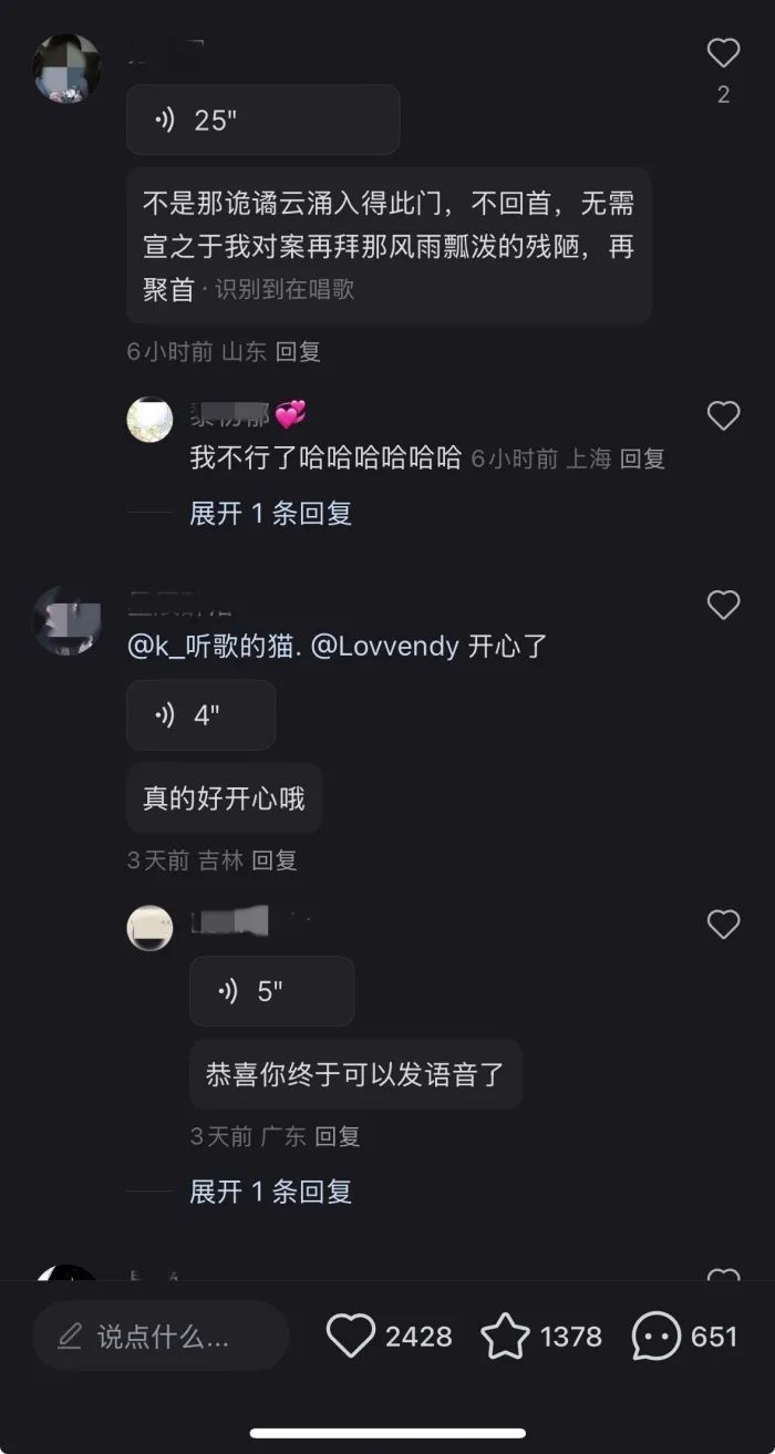   小红书语音评论区