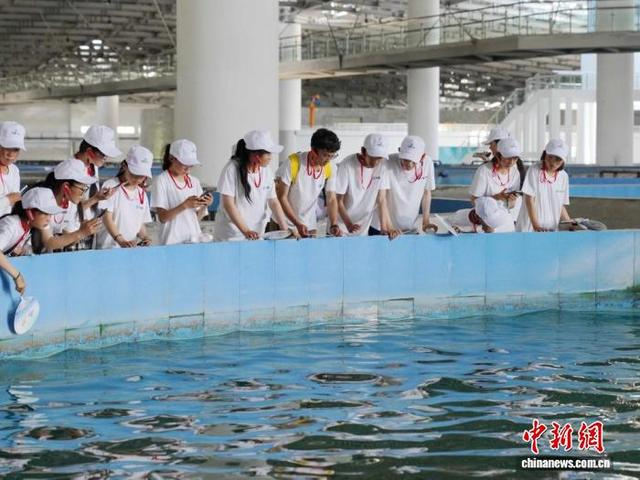 孩子们走进长江珍稀鱼类保育中心。三峡集团供图