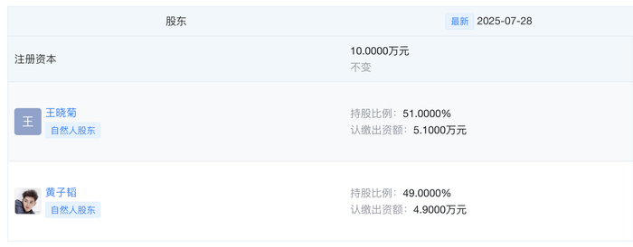 杭州龙悦谦网络科技有限公司股东情况 图片来源：天眼查APP