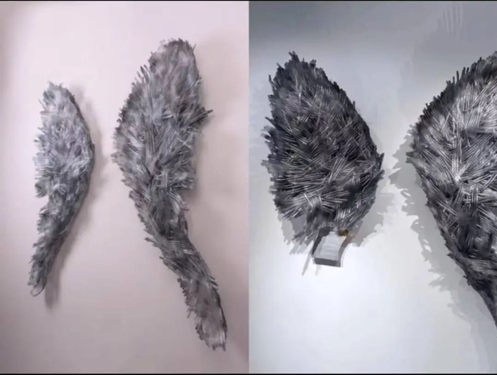 上海玻璃博物馆被破坏的艺术品，原名《天使在等待》，现已更名为《折》