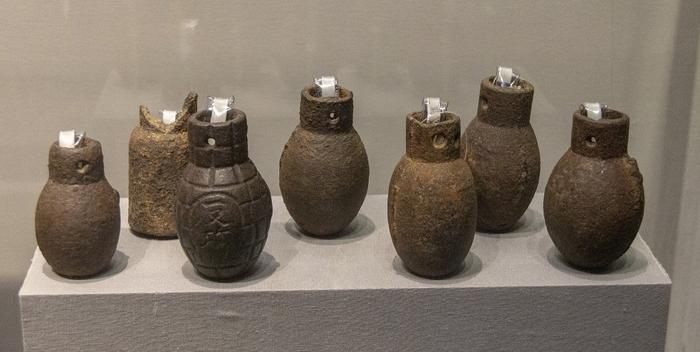 黄崖洞兵工厂制造的手榴弹、手雷