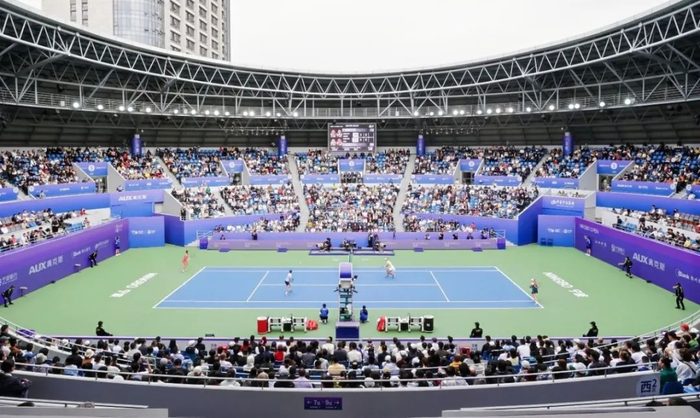 2024年宁波网球公开赛比赛现场。