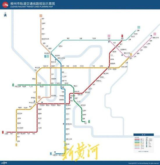 柳州轨道交通线路规划示意图 新黄河