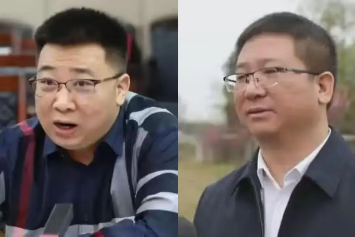 贵州出版集团原总经理蔡光辉（左）和贵定县政协副主席蔡光辉。图源：光明网