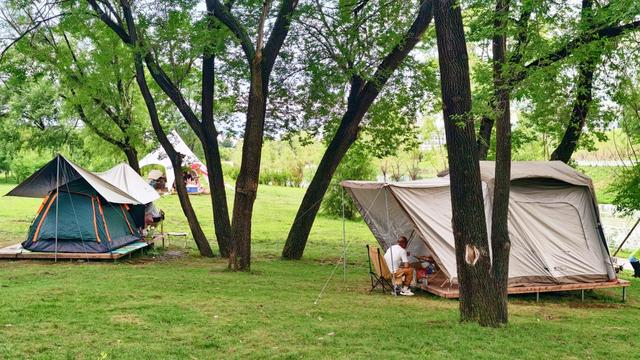 鹤岗如同一座大公园，很多市民喜欢找一处公园露营，享受大自然的宁静。 澎湃新闻记者 王岱玉 图