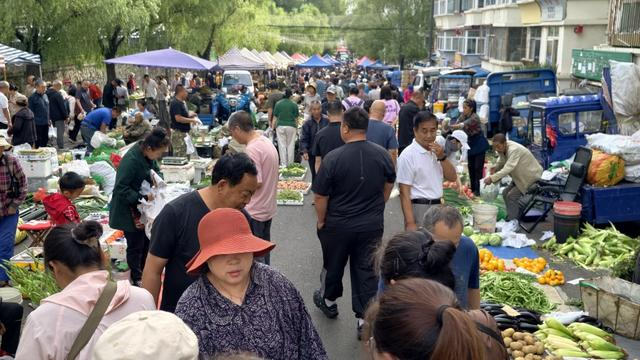 鹤岗友谊路早市成为很多游客必打卡之地。 澎湃新闻记者 王岱玉 图
