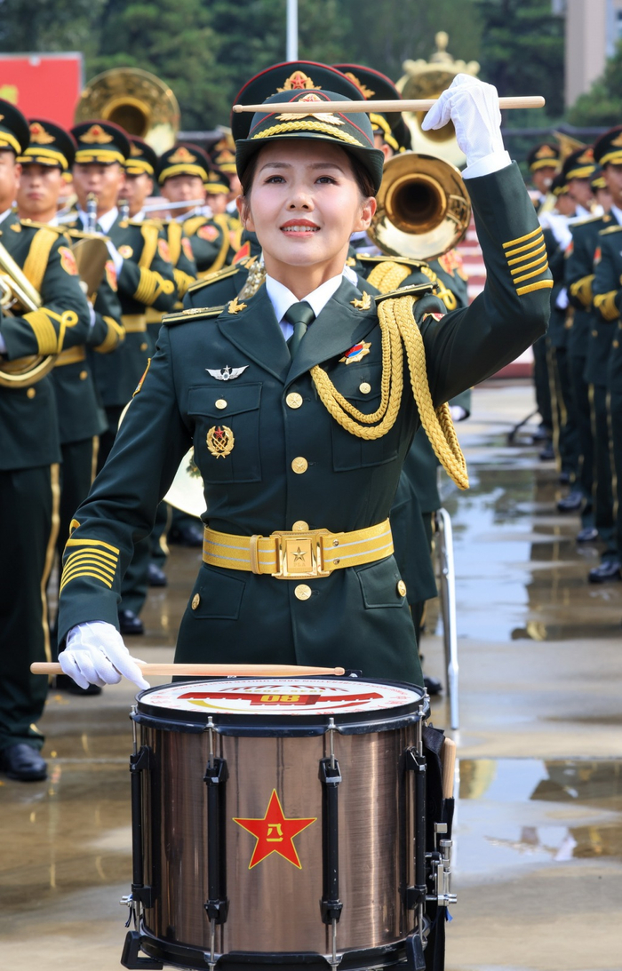 中国人民解放军联合军乐团在进行训练（8月12日摄）。新华社记者 殷刚 摄