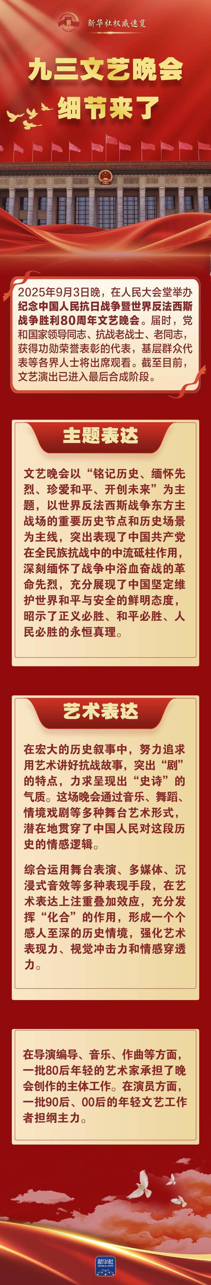 新华社权威速览|九三文艺晚会,细节来了!