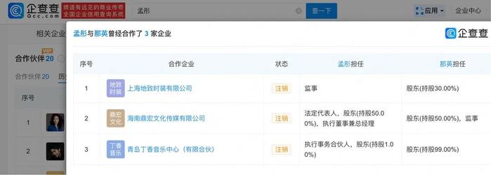 那英夫妻关联3家企业均已注销。图据企查查