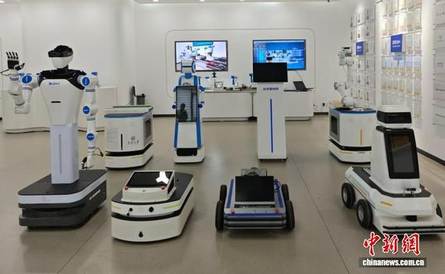 比邻星科技研发的各类机器人。中新网记者 唐小晴 摄