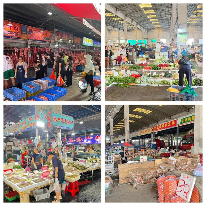 中南市场内，市民正在有序采购