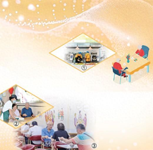 图①：陕西西安高新区尚锦社区智慧食堂，工作人员在准备饭菜。