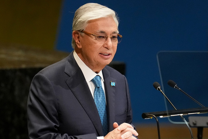 2025年9月23日，哈萨克斯坦总统托卡耶夫在纽约参加联合国大会。图源：视觉中国