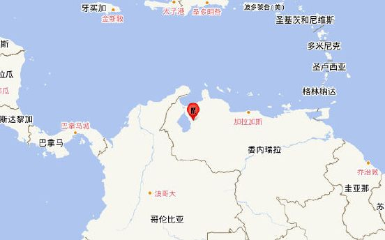 委內瑞拉發生6.2級地震，震源深度10千米