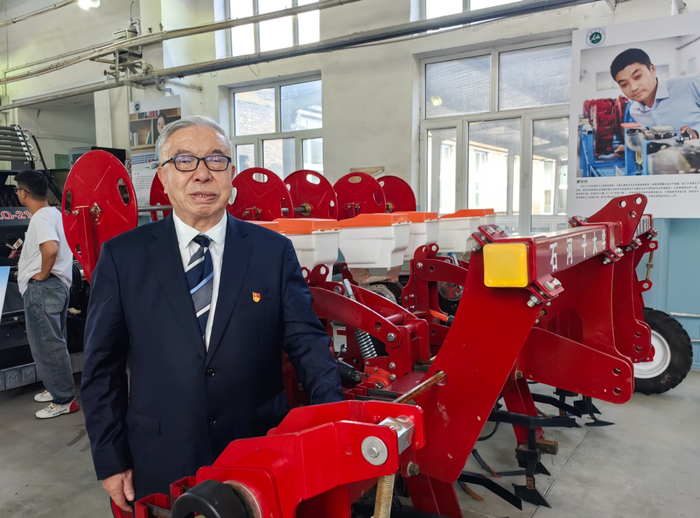 农业机械设计制造专家、中国工程院院士、石河子大学教授陈学庚。澎湃新闻记者 刘璐 摄