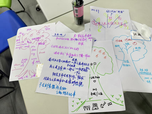 志愿者参与小组培训中