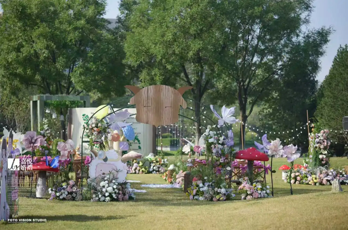 ▲可可的“羊村”婚礼现场