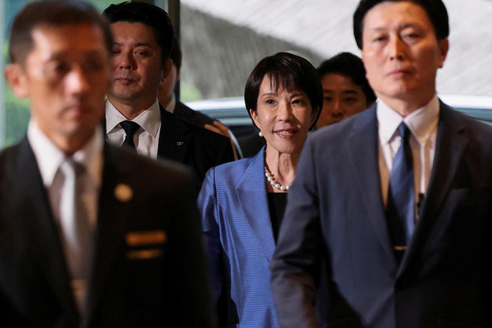 当地时间2025年10月21日，日本东京，日本新任首相高市早苗抵达东京首相官邸。图/IC photo